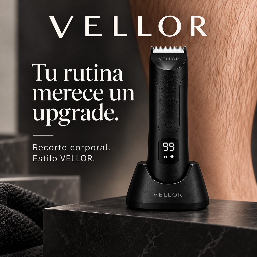 VELLOR One — Rasúrate abajo en la ducha en 3 minutos. Cuida cada detalle, incluso ahí abajo.